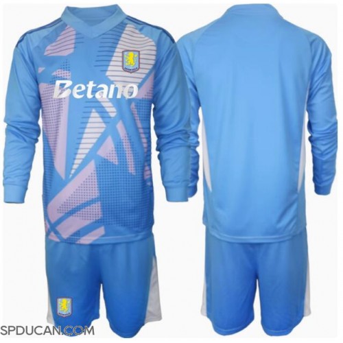 Dječji Nogometni Dres Aston Villa Golmanski Rezervni 2024-25 Dugi Rukav (+ Kratke hlače)